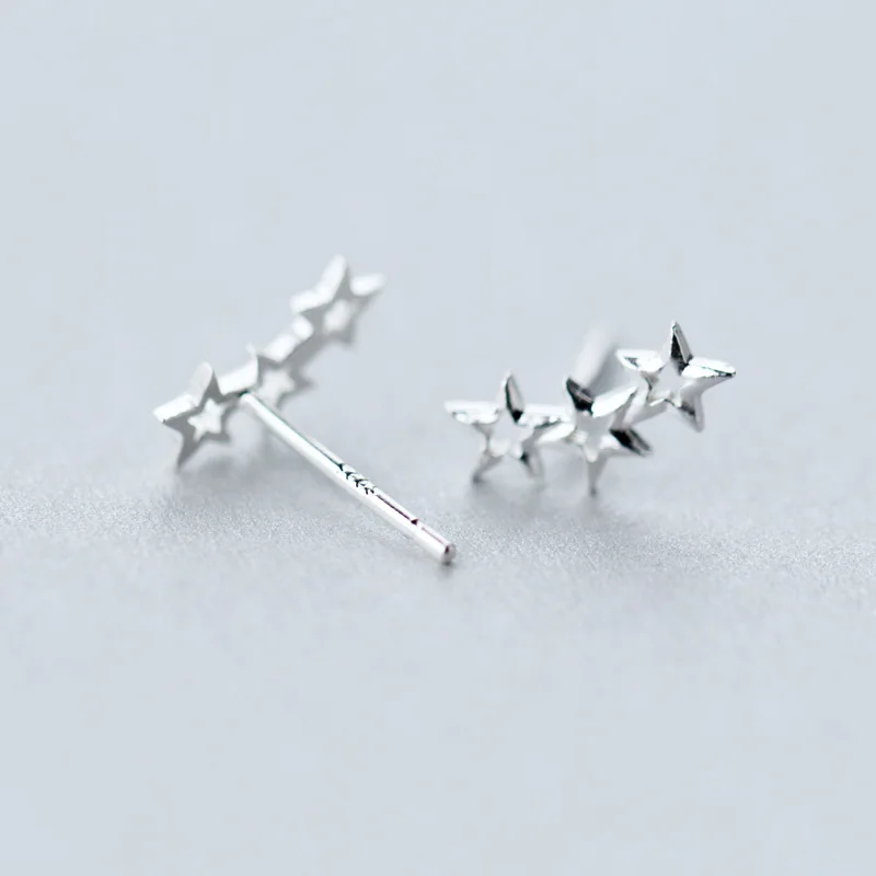 Trusta новые 925 пробы серебряные женские ювелирные изделия Модные крошечные 5 мм X 11 мм звезда серьги гвоздики подарок для школьниц Дети Леди DS99