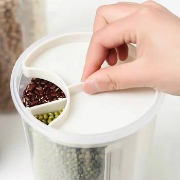 

Sealed Cans Plastic Latticed Transparent Storage Cans Kitchen Grain Receiving Food Cans Box