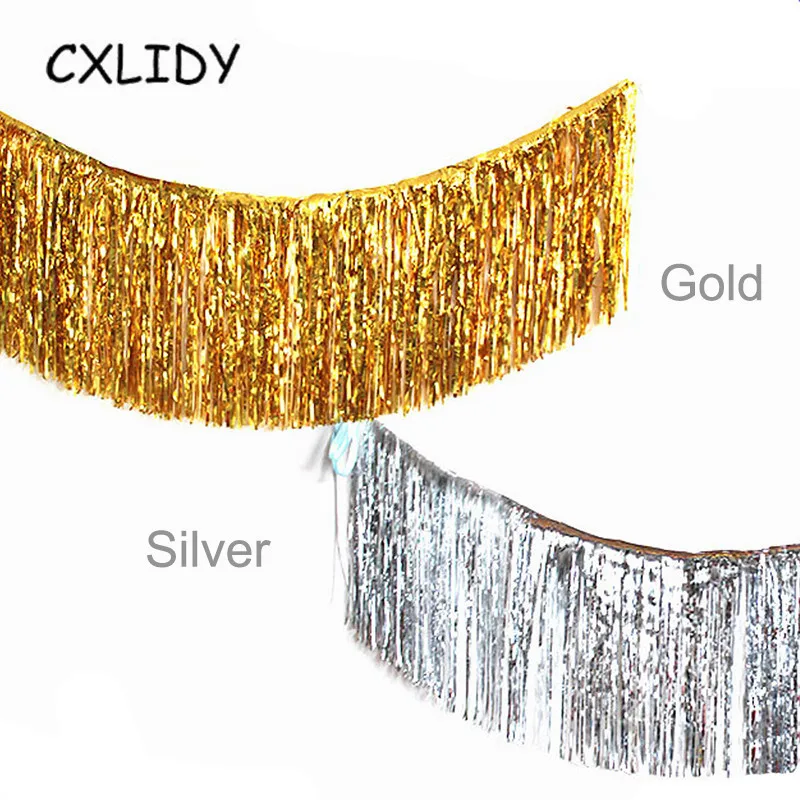 120x35cm Tassel Door Rain Curtains Metallic Foil Fringe Curtain Party Wedding Backdrop Decorations Metallic Tassels SAD16 (4)
