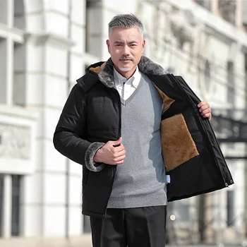 

2019 Winter Keep Warm Jacket Men Hooded Loose Hombre Long Jacket Coat Cashmere Men's Windbreaker Parkas Cotton Youth Clothes