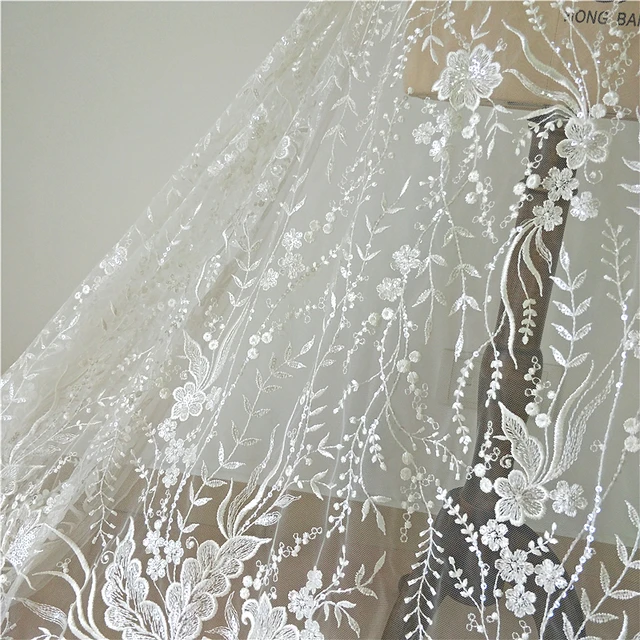 1yard Width:11cm (4.40) Elegant Flower Design Lace Cotton Net
