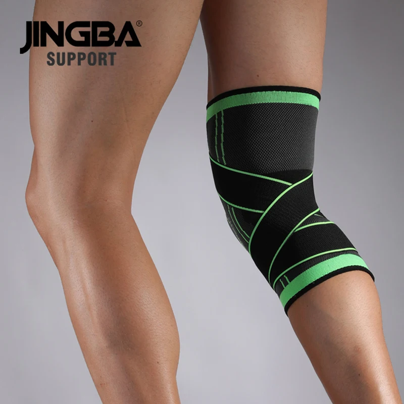 JINGBA SUPPORT Sport Fitness knee brace support Protective gear knee pads Elastic Basketball Volleyball knee protector rodillera