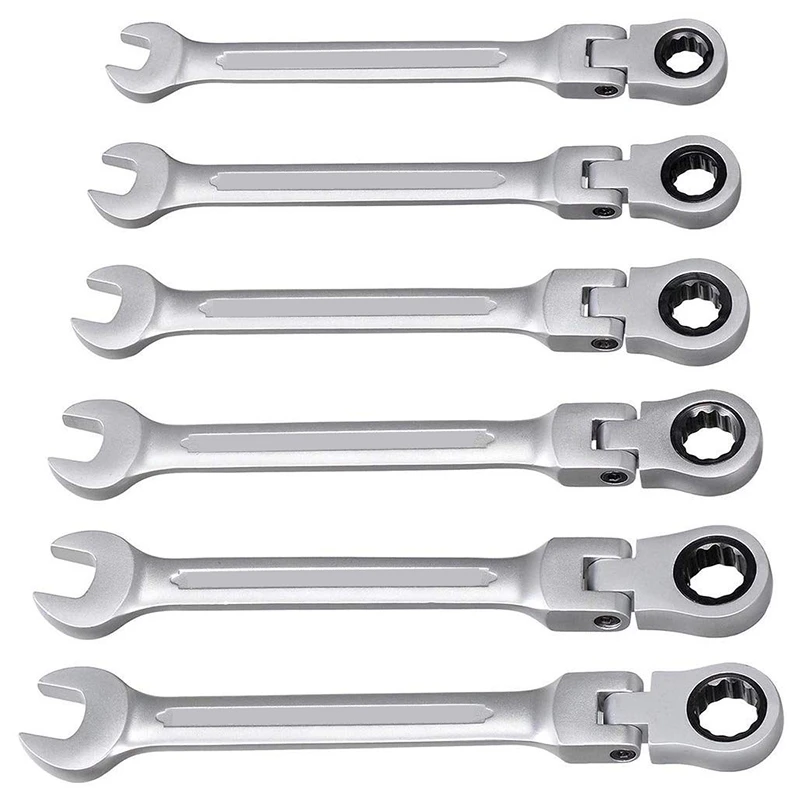 

6Pcs Flexible Combination Wrench Set Ratchet Wrench Torque Wrench Spanner A Set Of Keys