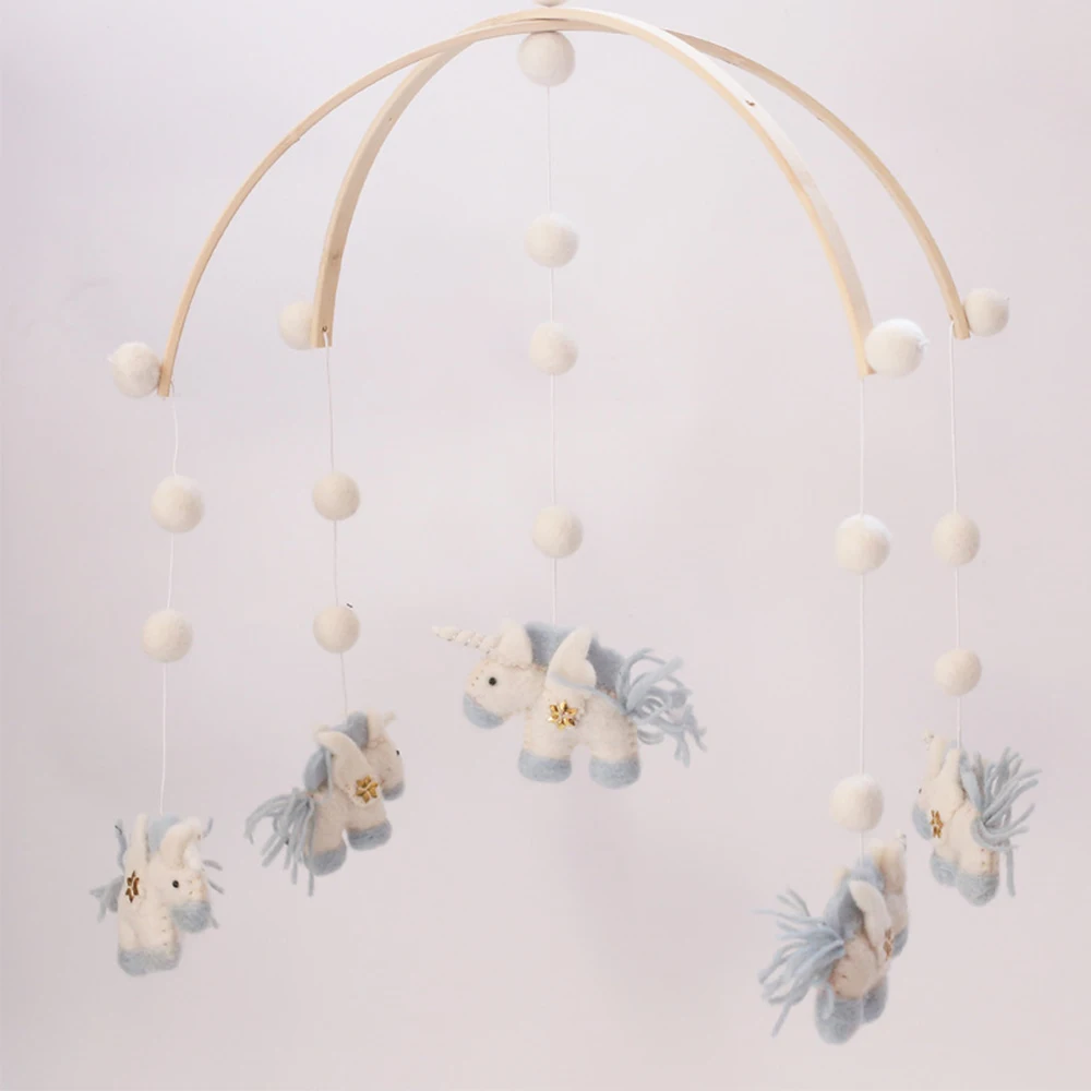 

Baby Rattle Pregnancy Mom Handmade Colorful Felt Balls Newborns Mobile Musical Box Kids Wind Bell Crib Stroller Toys Room Decor