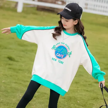 

CHILDREN'S Garment Hoodie Spring and Autumn 2020 New Style Crew Neck Long-sleeved Upper Garment Girls Loose Causal