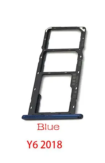 Y6 2018 Blue Micro Nano SIM держатель для карт лоток адаптер держателя слота разъем для huawei Y6 Y7 Prime Y9 - Цвет: Y6 2018 Blue