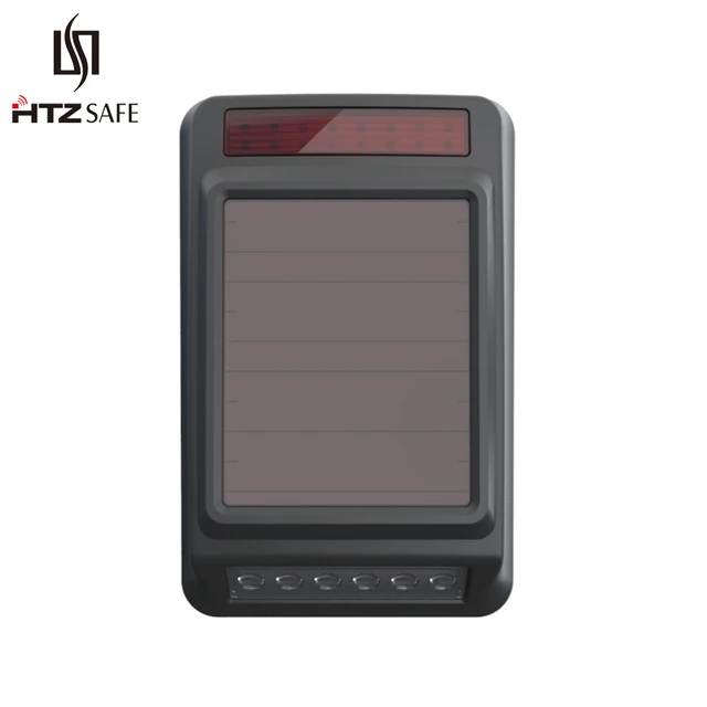 HTZSAFE Solar Wireless Siren ; Strobe Light Outdoor Waterproof 2 Optional Tones Expandable Up To 32 Sensors