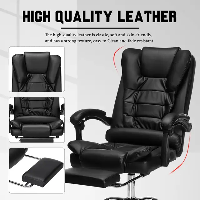 Leather adjustable office gaming swivel chair 3