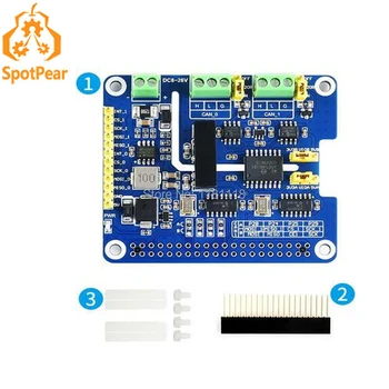 

raspberry pi 2-channel isolated can fd expansion hat ,for raspberry pi zero 3B 4B