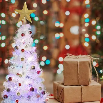 

#1Small Decorated Christmas Tree Fake Pine Tree Mini Artificial Christmas Tree Santa Snow Home Decoration