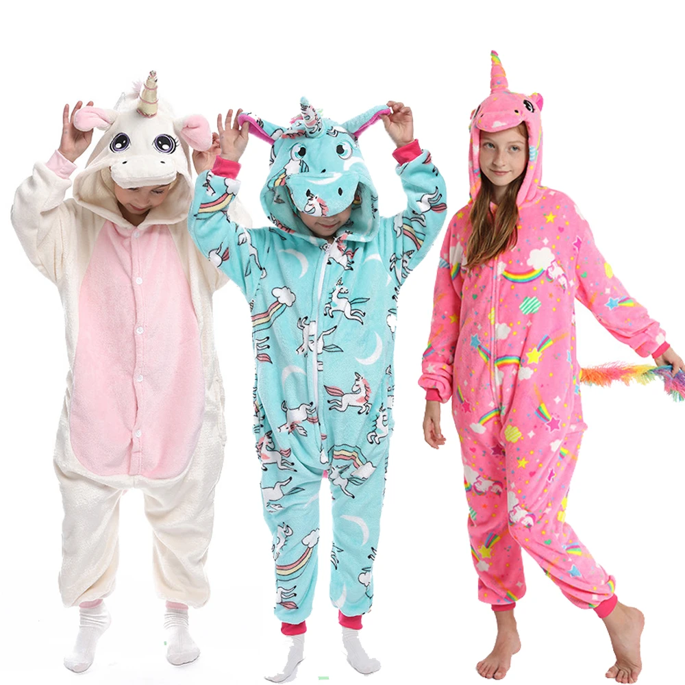 baby girl nightgowns Kigurumi Suit for Children Winter Overalls Warm Kids Pajamas For Girl's Pjs Baby Boy Nightwear Anime Unicorn Pijama Toddler Home best nightgowns