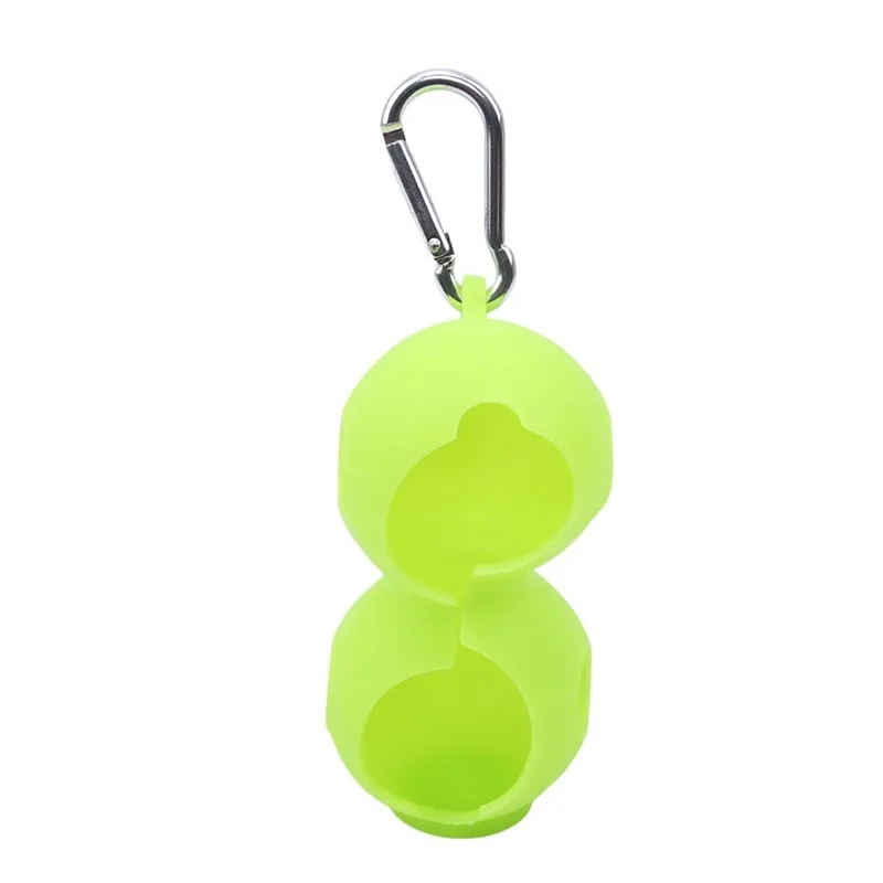 green Силиконовый чехол для гольфа, чехол для гольфа, переносная сумка для мини-гольфа, держатель для 2 шариков, мини поясная сумка, спортивный набор инструментов, мячи для гольфа - Цвет: green