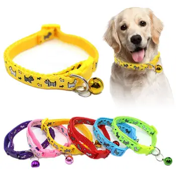 

Pets collar reflective pet bell collar Adjustable Nylon Ribbon Collar for Cats Small Dogs Cat Puppy Pet Supplies Accessories