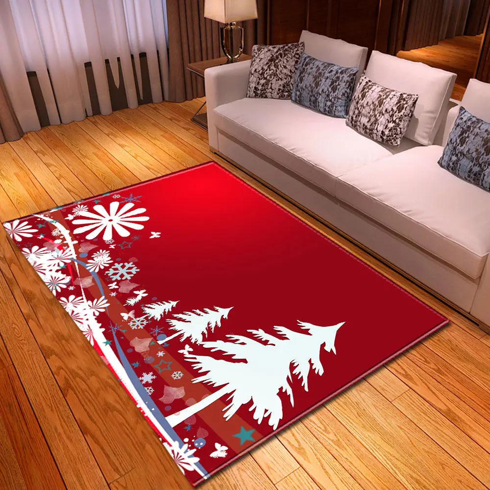 Merry Christmas ковры фланелевые 3D принтованные коврики для гостиной Xmas кедровый коврик скандинавский большой красный ковер для декора гостиной - Цвет: No-8