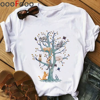

Cat Kawaii Harajuku T Shirt Women Ullzang Funny Cartoon T-shirt Cute Anime 90s Graphic Tshirt Korean Style Top Tees Female