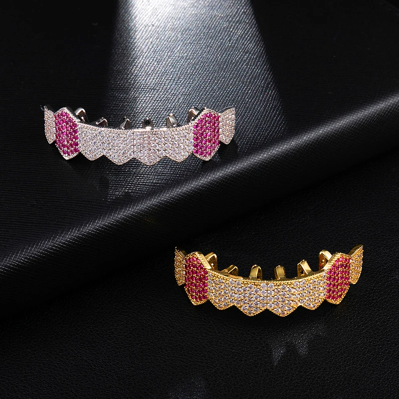 Хип хоп Iced Out микро Pave Полный CZ зубы Grillz дно Шарм грили для мужчин женщин ювелирные изделия Золото Серебро Цвет