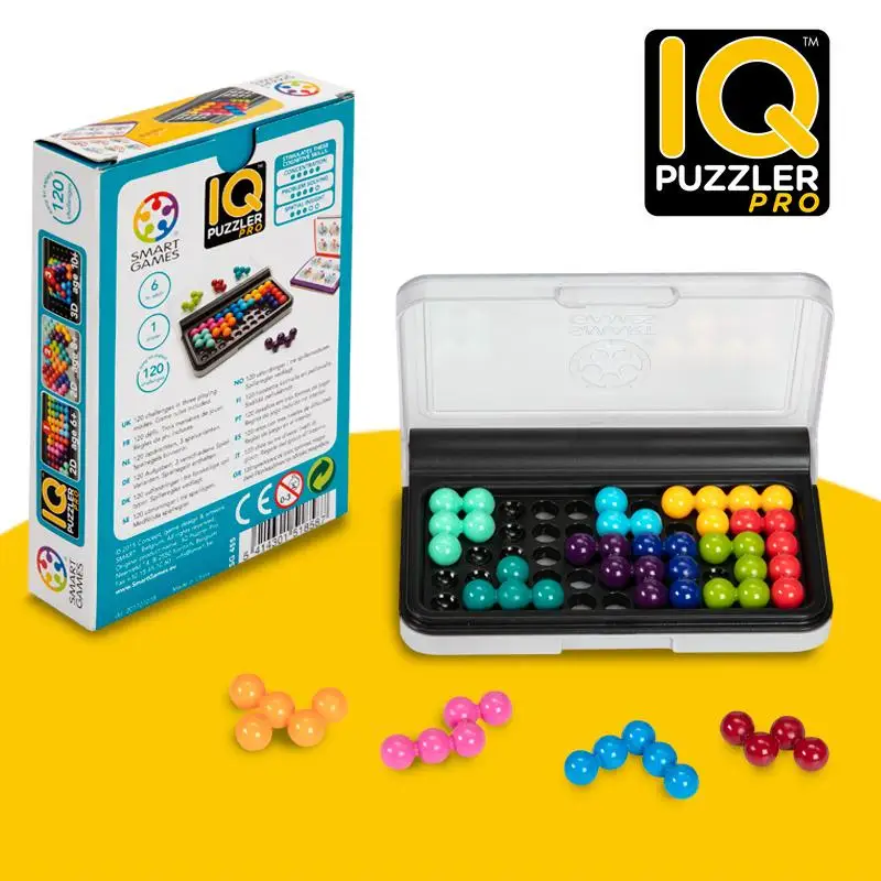 SmartGames IQ Puzzler Pro Когнитивная игра для развития умений-головоломка для мозга в возрасте от 6 лет и старше, 120 вызовов в путешествиях - Цвет: Яркий
