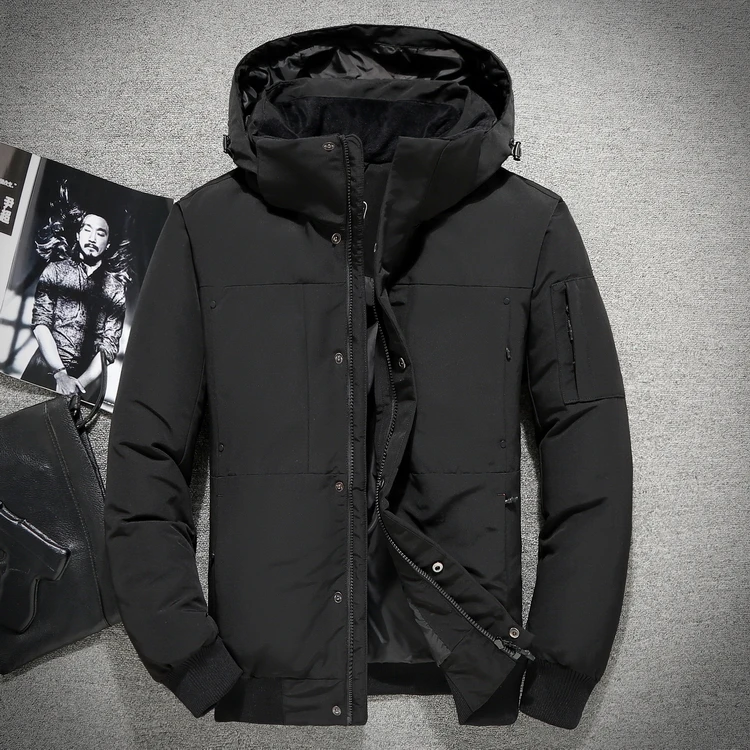 

Mens Hooded Thick Duck Jackets Man Short Winter Down Coats Male High Quality Overcoats Keep Warm Outerwear Parkas JK-575