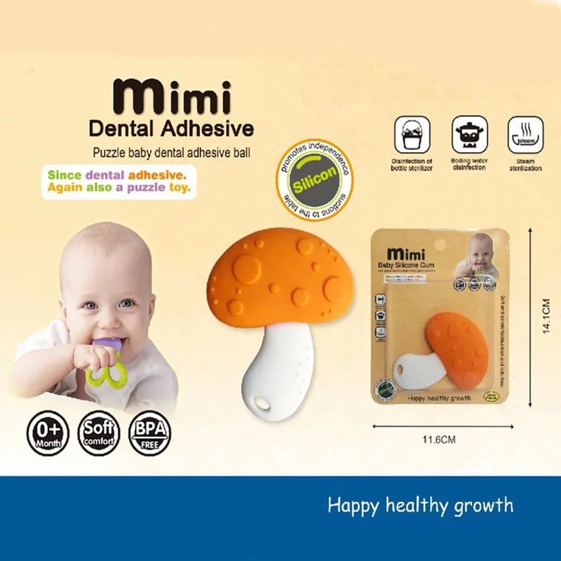 

Baby Teeth Teether Toy Cartoon Mushroom Teethers Infant Quit Eating Hand Teether Toy Mushroom Bite Bite Music