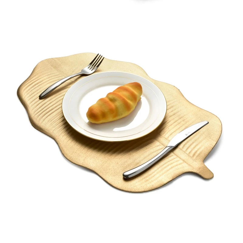 

2019 New Placement Tropical Palm Leaves Table Mat PVC Waterproof Heat Insulation Bowl Pad Coaster for Wedding Hawaii Party