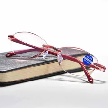 Анти-Blu света для чтения очки без оправы пресбиопии памяти при дальнозоркости, выполненные увеличительные защитные очки+ 1,0,+ 1,5,+ 2,0,+ 2,5,+ 3,0