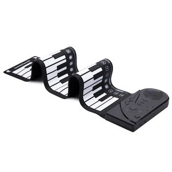 

49 Keys Roll Up Piano Portable Folding Rechargeable Electronic Hand Roll Piano with Silicone Piano Keyboard for Beginners