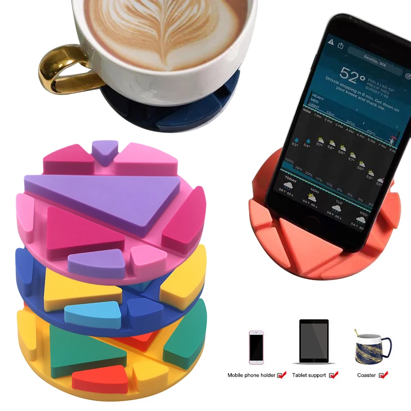 

Multifunctional PVC Phone Holder Table Mat Silicone Cup Pad Desk Pen Card Mug Support Bracket Coaster VS Stand Home Dropshipping