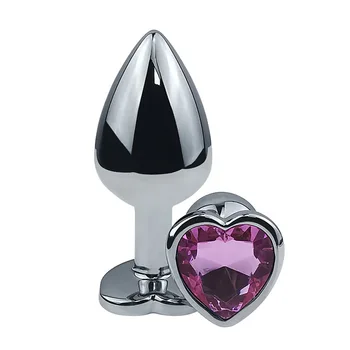 Sex Fun Metal Peach Heart Anal Toy Ladies Adult Sex Toys Men Training Anal Stainless Steel Dildo Multicolor 2