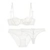 Varsbaby sexy unlined underwear set half cup transparent 3 pcs bras+panties +thongs bra set for women ► Photo 2/6