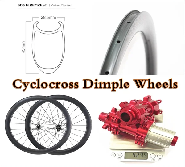 

303 45mm Disk Road Wheels Lightweight Aero Dimple Disc Brake Bicycle Novatec Center Lock 6-Bolts Brake Axle Wheelset