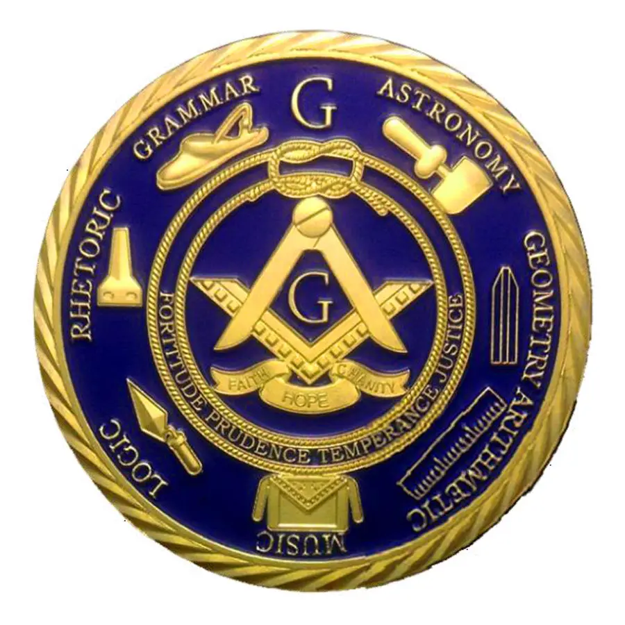 5pcslot Colorful metal crafts 1 oz 24 k gold plated Masonic medals coins with capsules Freemasonry coins collectibles 403mm (3)