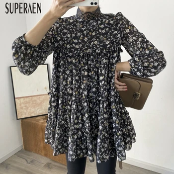 

SuperAen 2020 Spring New Women's Shirts Wild Casual Fashion Chiffon Blouses and Tops Korean Style Long Sleeve Women Clothing
