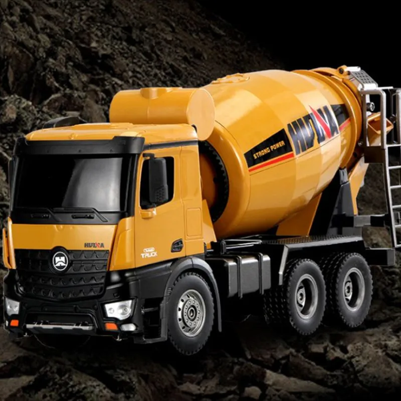 2.4G 46cm Large Alloy Concrete Mixer 1:14 10CH Big Size RC Engineering Truck  Automatic Unloading 360 Degree Rotation Flips Car 2
