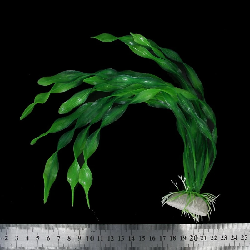 30 см пластиковые аквариумные растения орнамент w/база для аквариума-зеленый