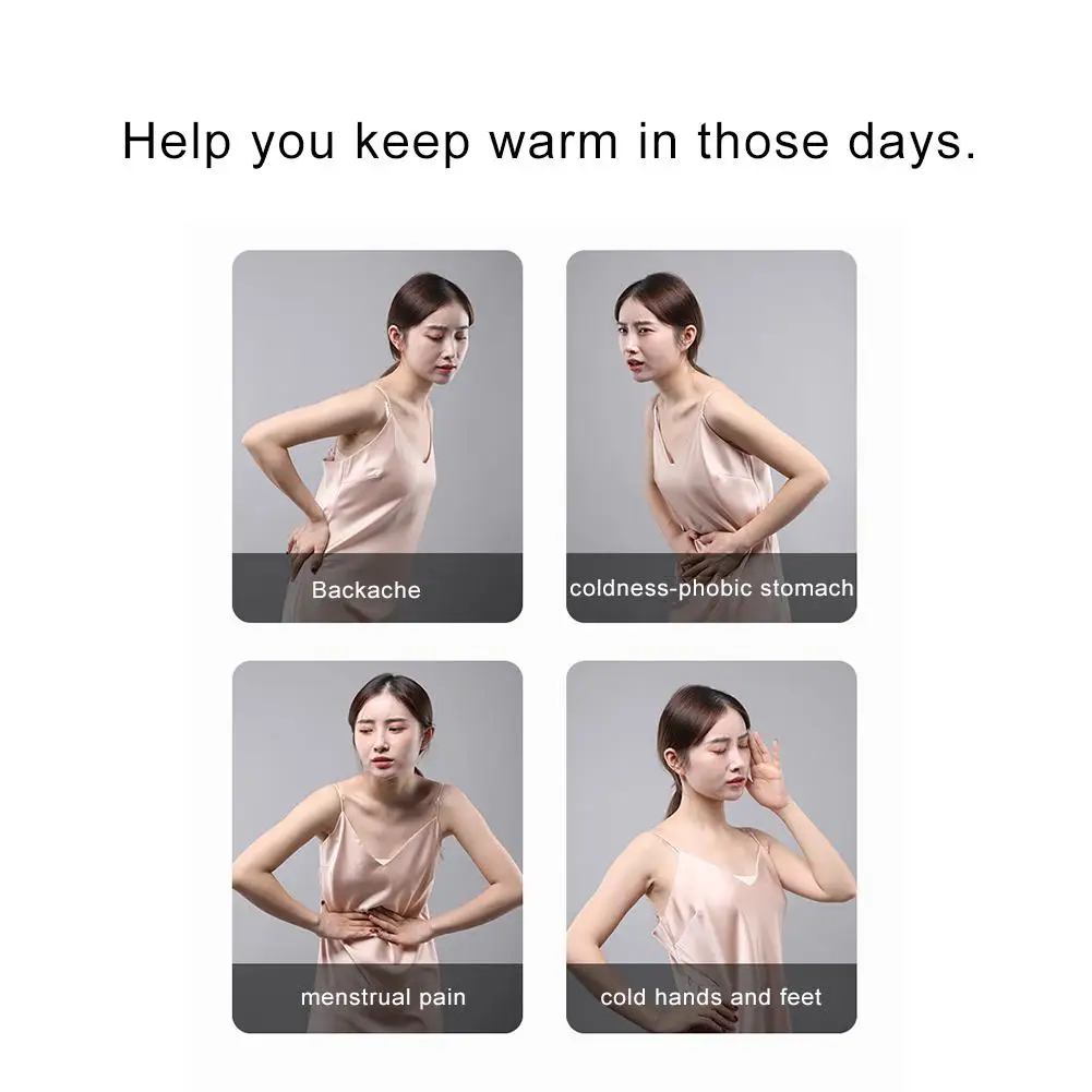 Pink Heating Women Warm Uterus Belt Waist Brace for Relief Dysmenorrhea Pain Menstrual Period Heated Waist Pads Health Care 40P