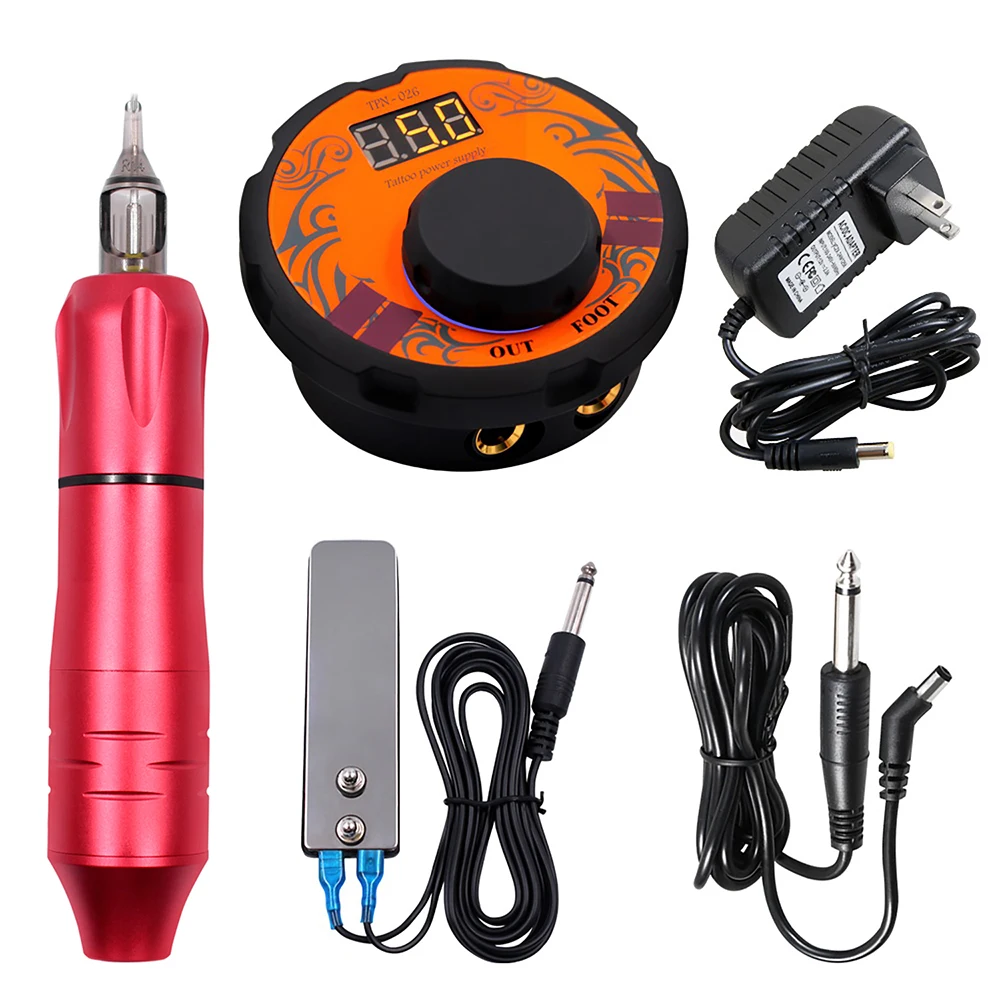 Goede Tattoo Permanente Make Up Set Rotary Pen Machine Tattoo Kits Mini Power Pedaal Tattoo Studio Assortiment