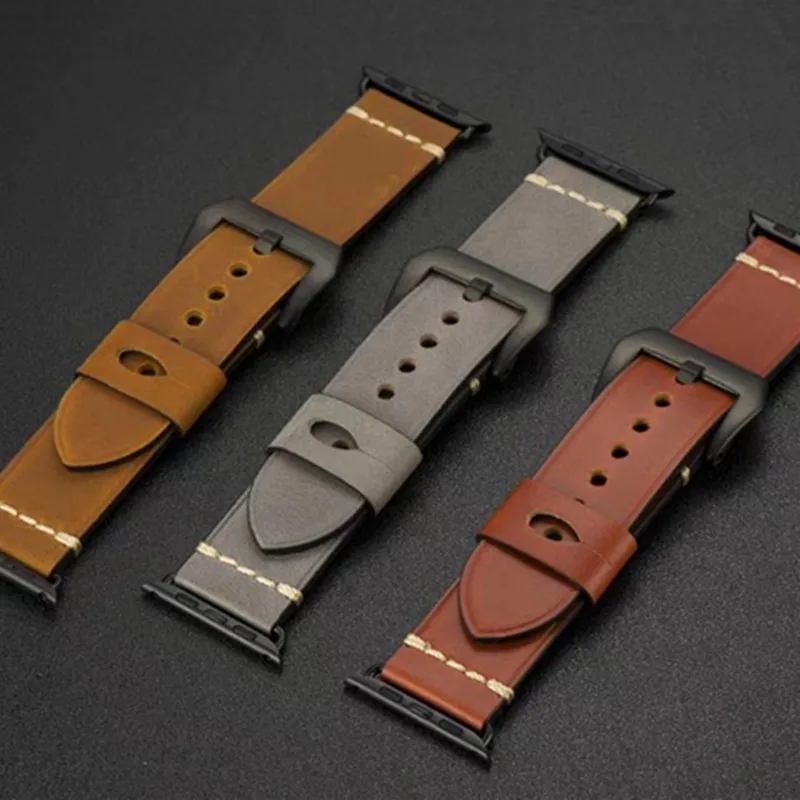Модный винтажный кожаный ремешок для apple watch series 5 4 3 2 1 Ремешки наручных часов 38 42 40