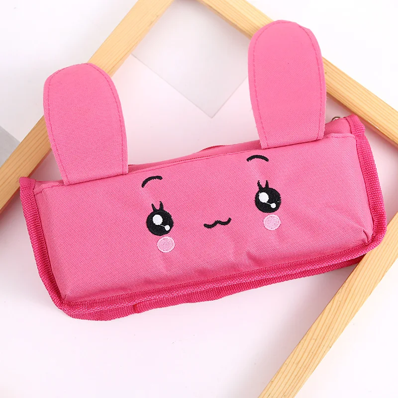 Rose red rabbit Милый тканевый чехол-карандаш с кошкой, kawaii estojo escolar estuche para lpices, для девочек, trousse skolaire cartuchera para lapices school - Цвет: Rose red rabbit
