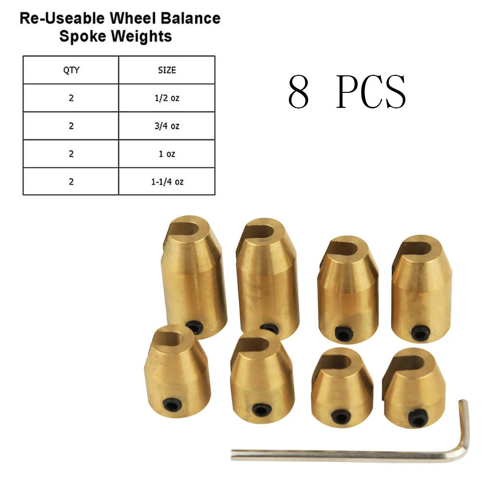 8 Pack Reusable Motorcycle Brass Wheel Spoke Balance Weights Refill Kits For Super Moto Dual Sport Harley Spoked Wheels