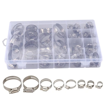 

Multi Size Stainless Steel Hoop Clamp Hose Clamp Stainless Steel Set Automotive Pipes Clip Fixed Tool