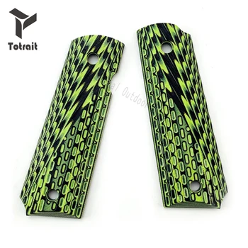

TOtrait 2Pieces 1911 grips Green G10 Handle Grips Patch Custom Grips CNC Handle Grips 1911 accessories