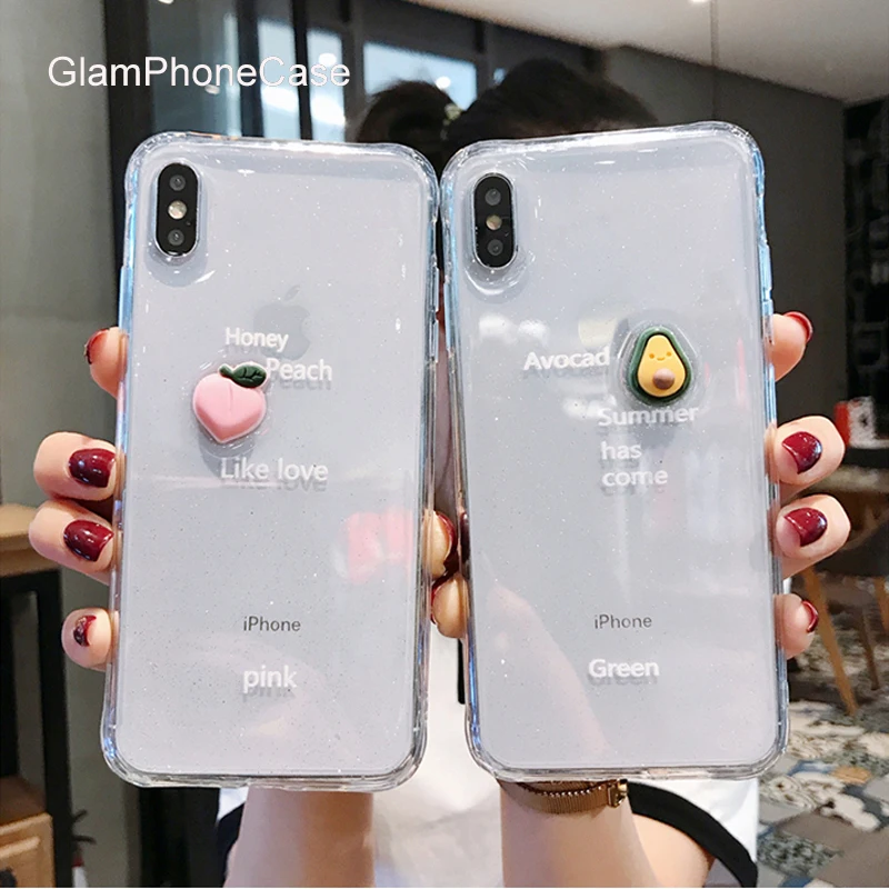 

GlamPhoneCase Three-dimensional Fruit Phone Case For iPhone X XS Max XR Soft Silicone Cover For iPhone 7 8 6 6s Plus Case