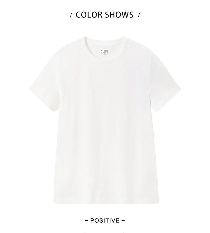 Short Sleeve O-Neck Cotton White Bottoming T-Shirt