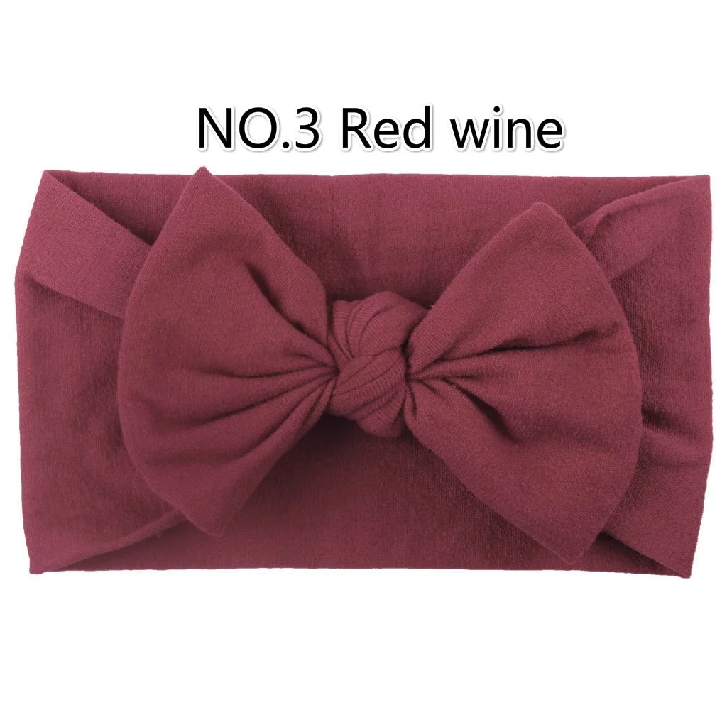 3 red wine Милые детские тюрбаны для девочек, резинки для волос, головные уборы, аксессуары для волос - Цвет: 3 red wine