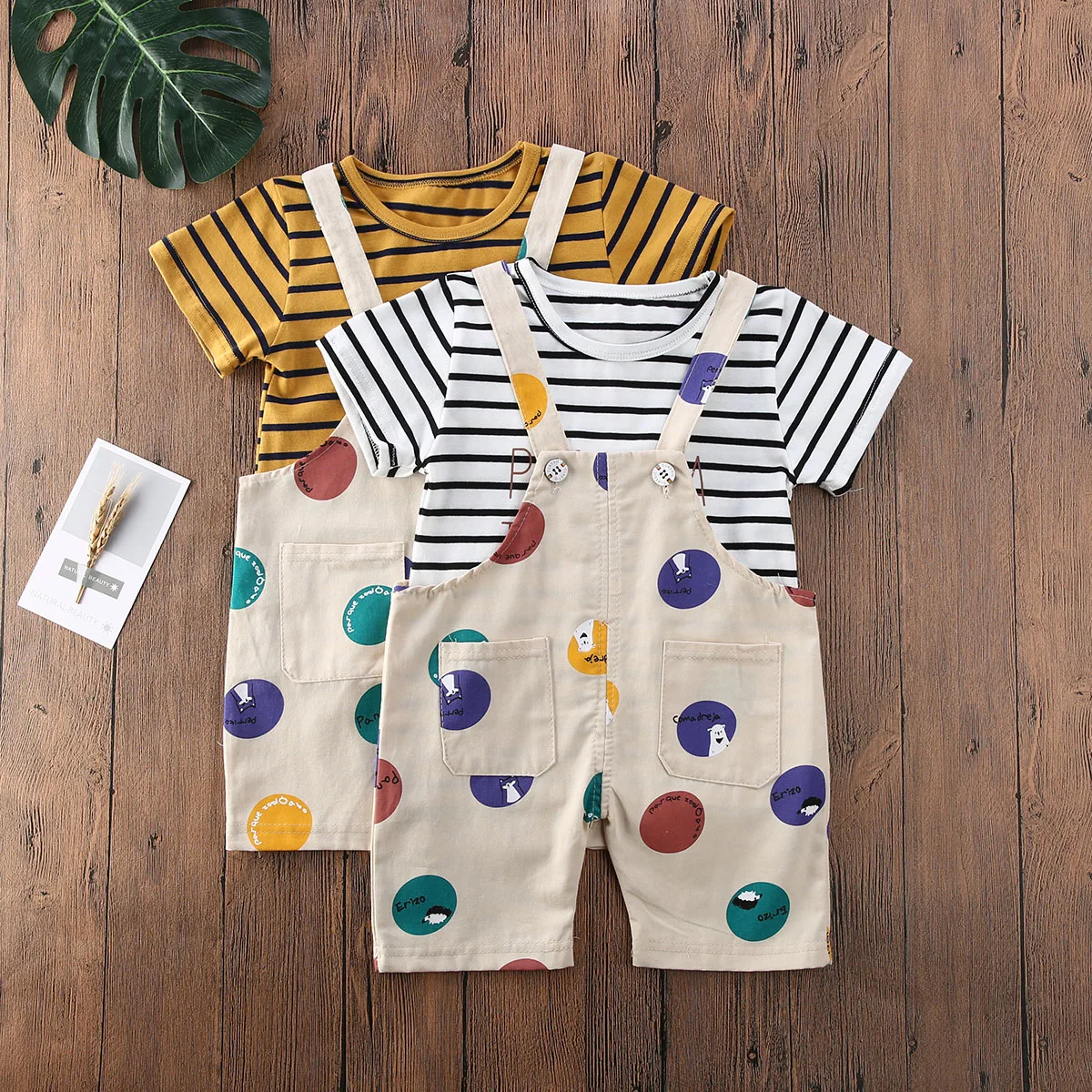 Infant Baby Boy 6M 3T Kid Stripe Clothes Sets Short Sleeve Tops T shirt