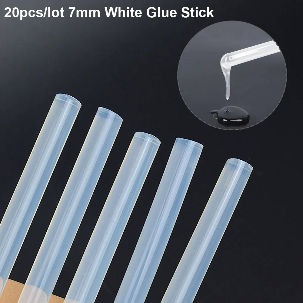 Hot Melt Glue Gun 20W Hot Melt Glue Gun Mini Glue Gun Kit with 20Pcs 7mm Hot Sticks Stand for Home DIY Craft Tool