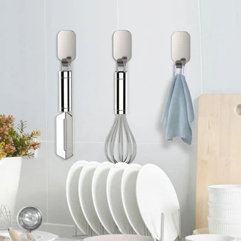 

1 pcs Bathroom Towel Wall Hooks Kitchen Stainless Steel Strong Suction Key Hat Bag Hanger Hook kitchen bathroom Accessories