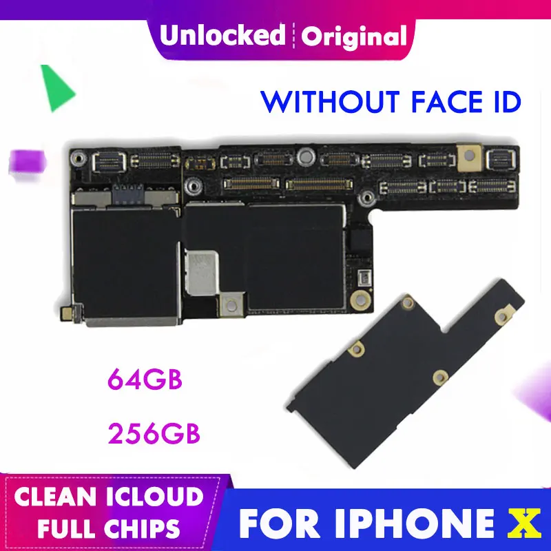 Оригинальная материнская плата для iPhone X iCloud, разблокировка без лица, ID, Поддержка iOS, обновленная логическая плата, 64G, 256G, чистая материнская плата, логическая плата