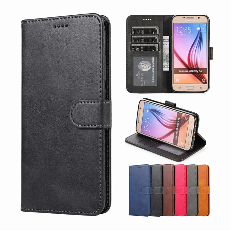 

Cover Case For Samsung Galaxy S6 Edge Flip Cases Luxury Magnetic Closure Stand Wallet Leather Phone Bags For Samsung S 6 S6edge