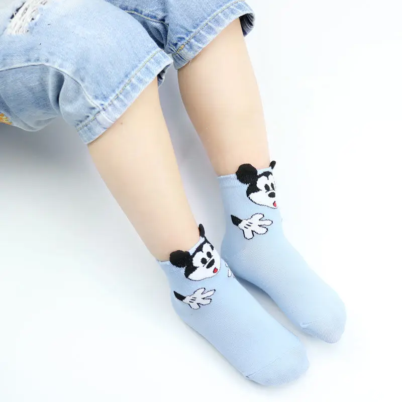 Kids Socks 5Pairs Children Socks Breathable Sports Girls Boys Sokcs Cartoon Mickey Mouse Infant Cute Cotton Short Chaussette Enfant Garon